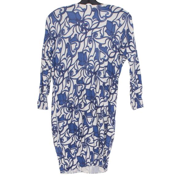 Moth Cardigan Sweater 3/4 Sleeve Wool Rabbit Hair Coastal Grandma Button Blue XS - Picture 2 of 6